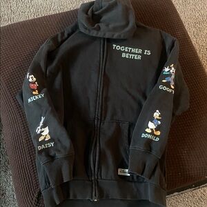 H&M Black Hoodie with Disney Characters Print